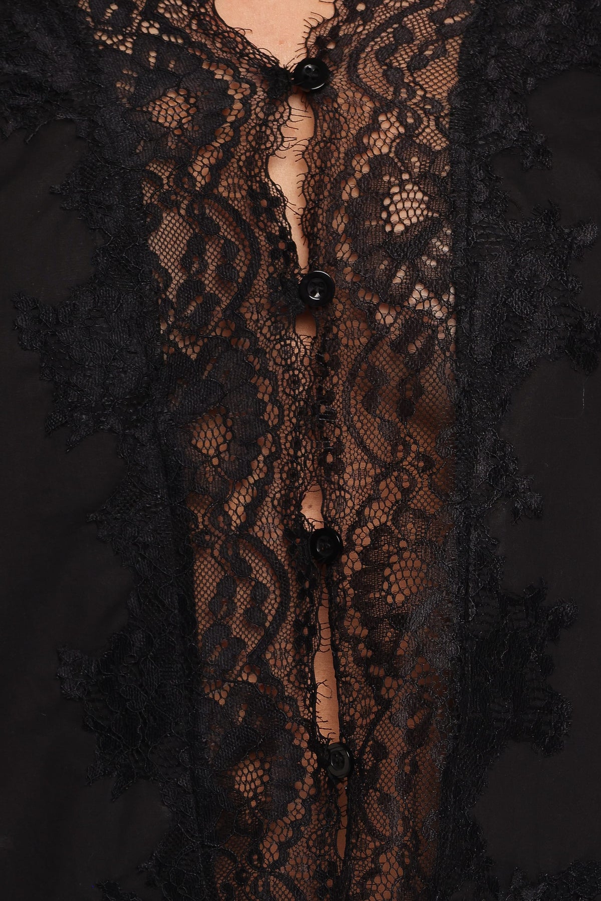 Bilson Lace Trim Top - Black