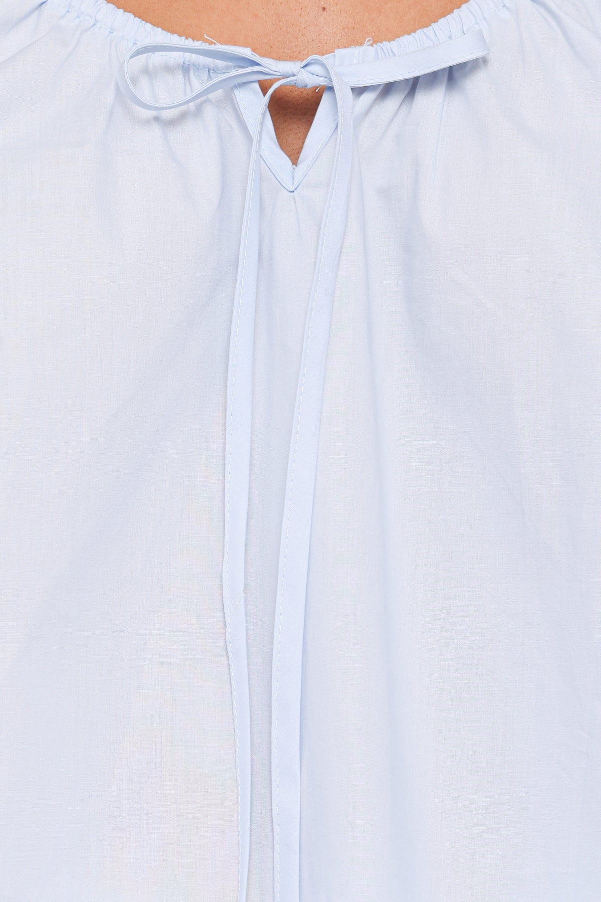 Lawrence Tie Scoop Top - Light Blue