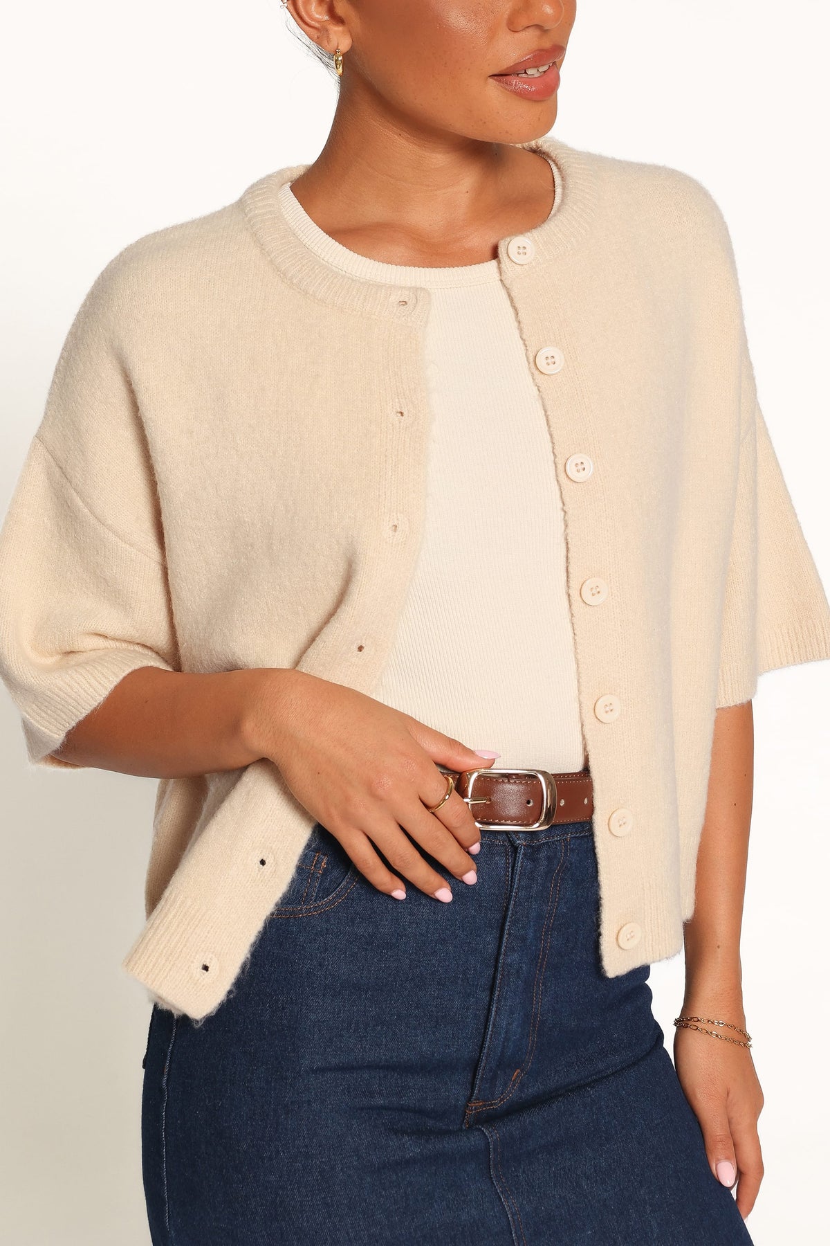 Lilith Knit Top - Beige