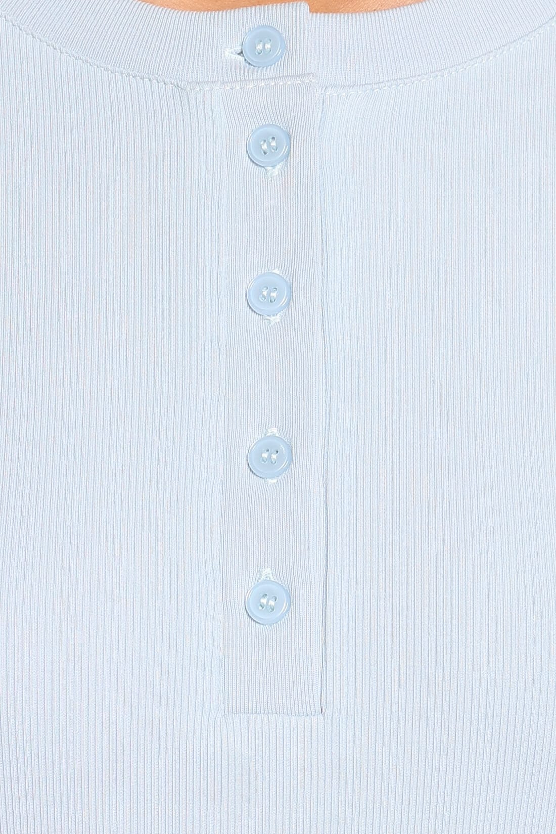Nicoletta Henley Top - Pale Blue