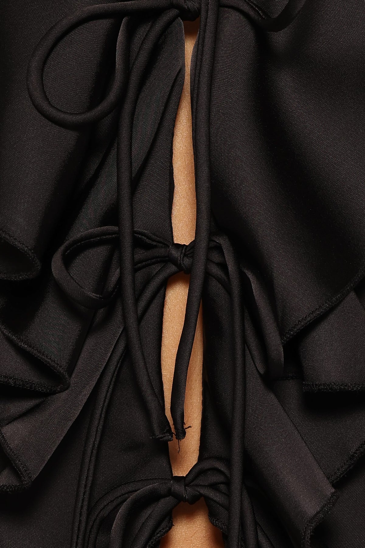 Orelia Ruffle Front Top - Black