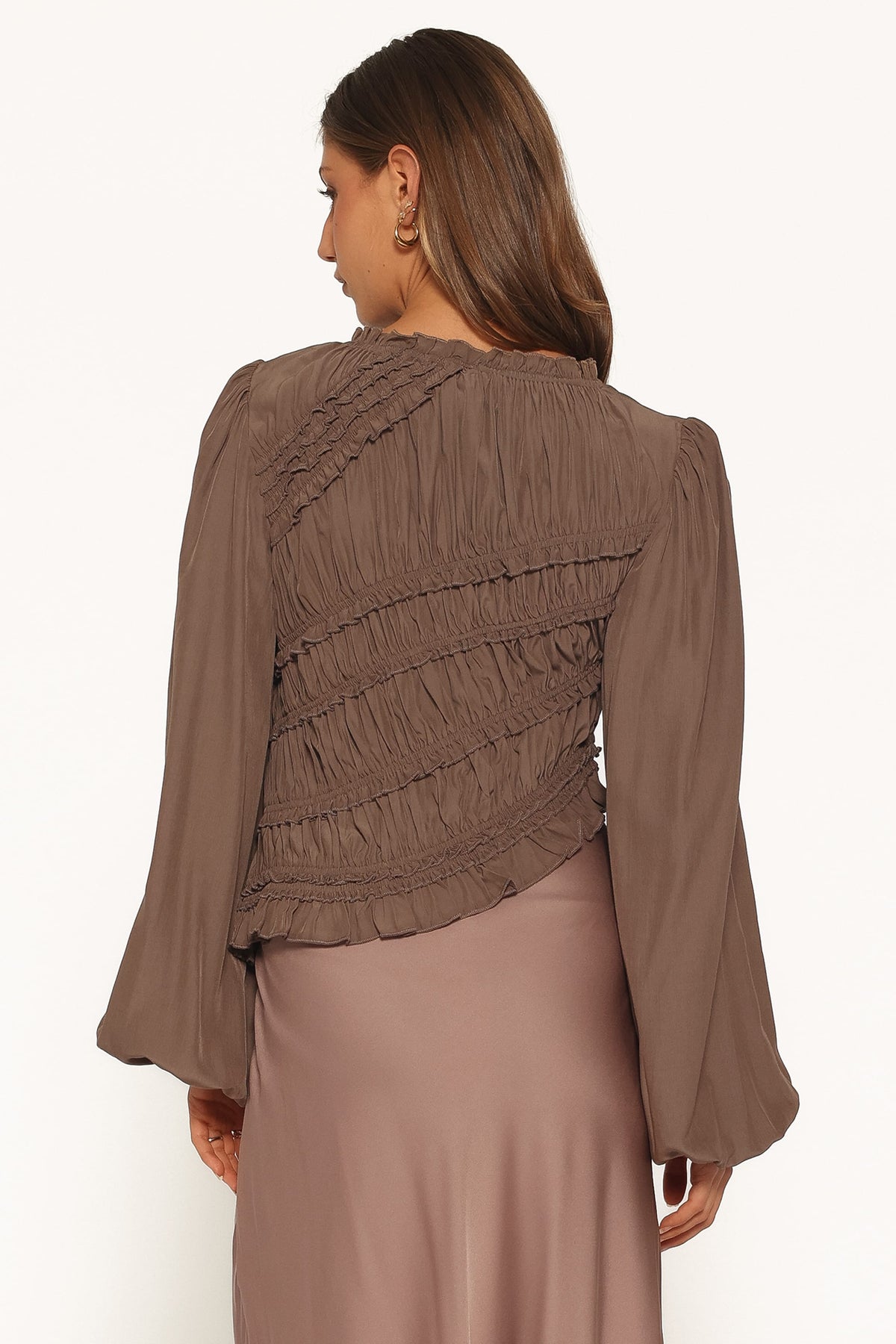 Romee Ruched Top - Brown