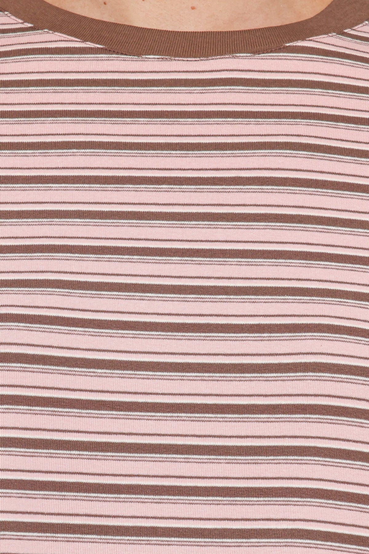 Ruva Long Sleeve Tee - Chocolate Pink Stripe